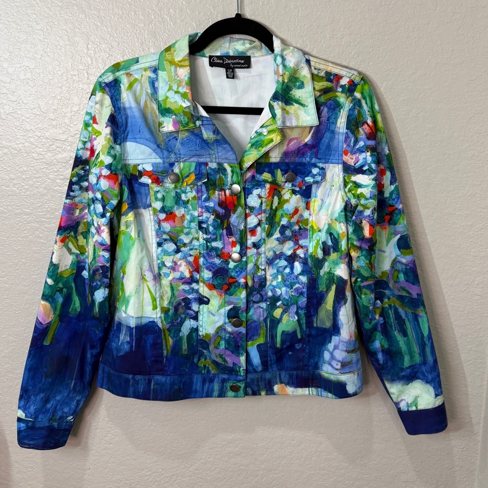 Claire Desjardins Carre Noir Abstract Jacket Art to Wear Statement Cotton Small